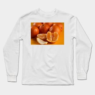 Oranges on a yellow background Long Sleeve T-Shirt